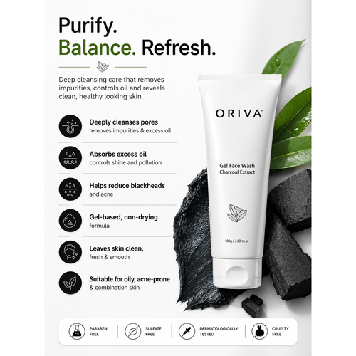 Oriva Charcoal Gel Face Wash
