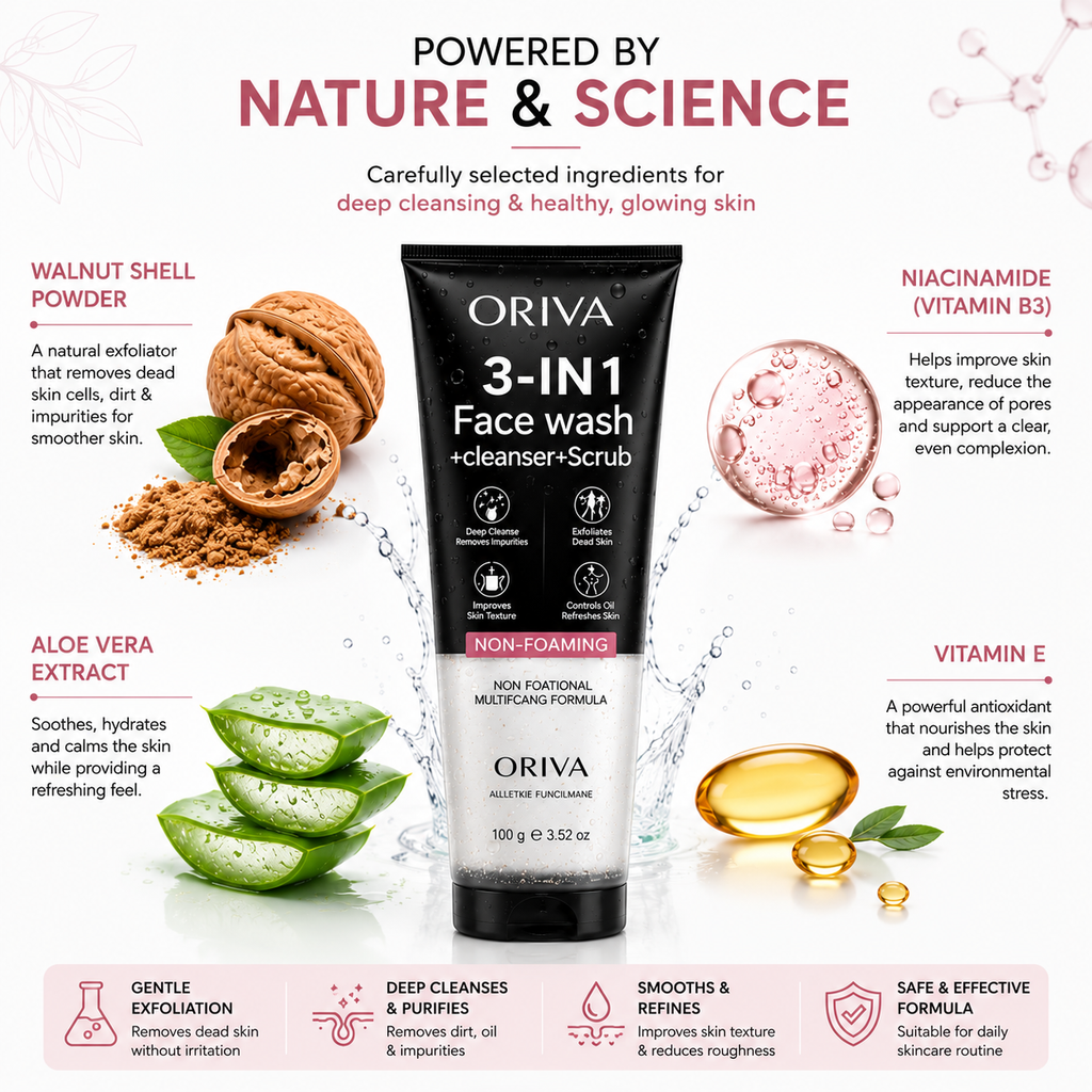 ORIVA 3 in 1 Face Wash