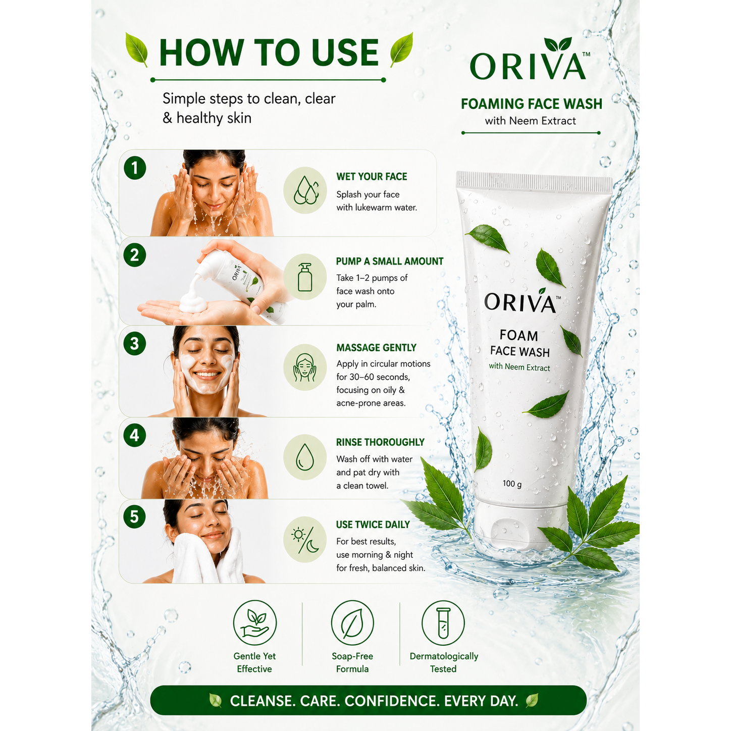 Oriva Neem Foam Face Wash | 100g