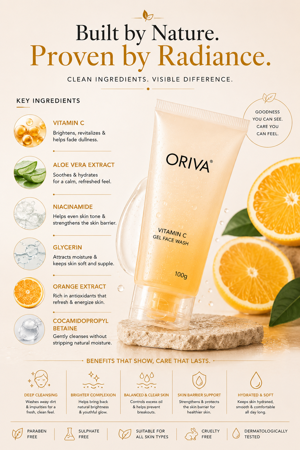 Oriva Vitamin C face wash