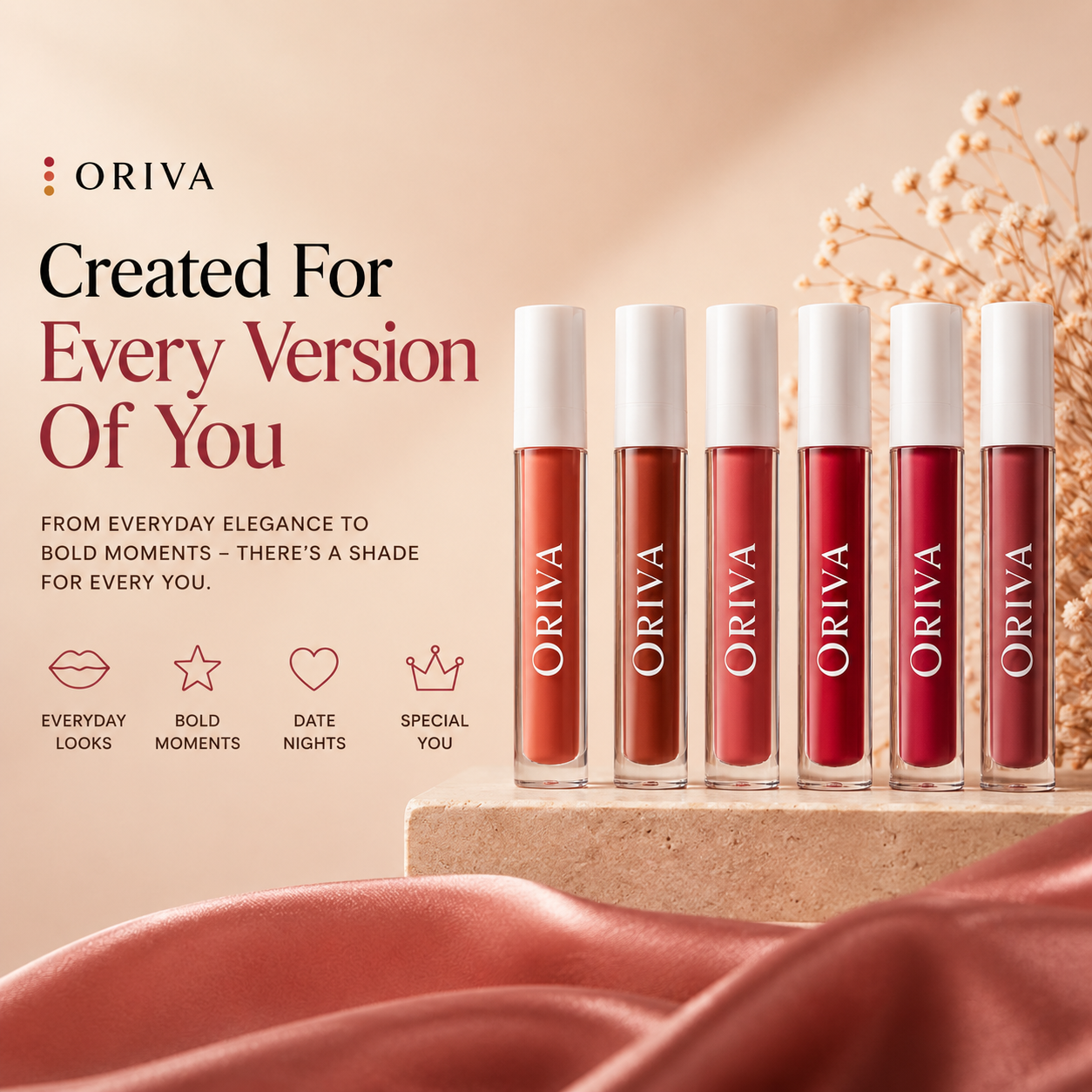 ORIVA Matte Finish Liquid Lipstick